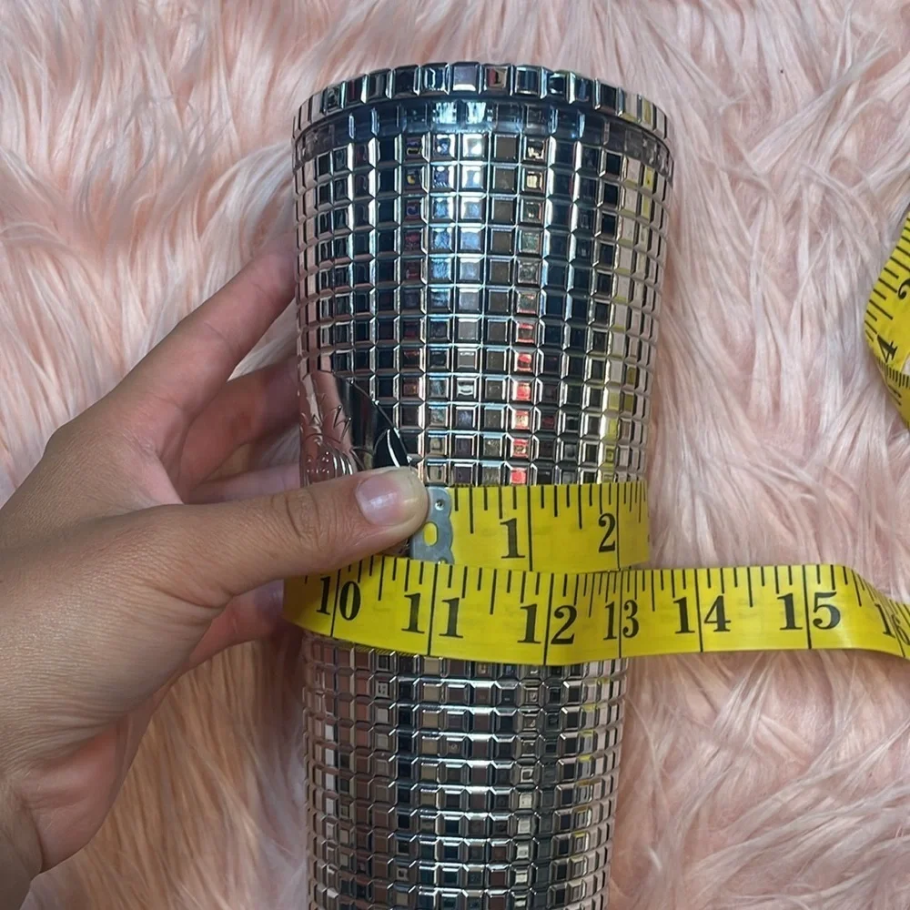 Starbucks 2023 Holiday‎ Silver Chrome Grid Tumbler